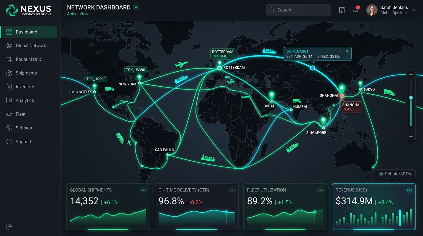 Nexus Logistics Global Tracking Dashboard